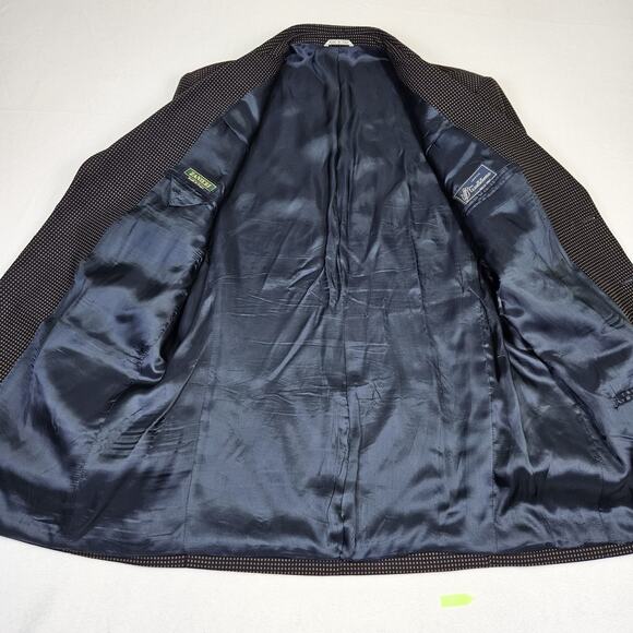 VTG Zanieri Lanificio Cessilstrona Wool Sport Coat Mens 38L Houndstooth Blazer - Picture 12 of 16